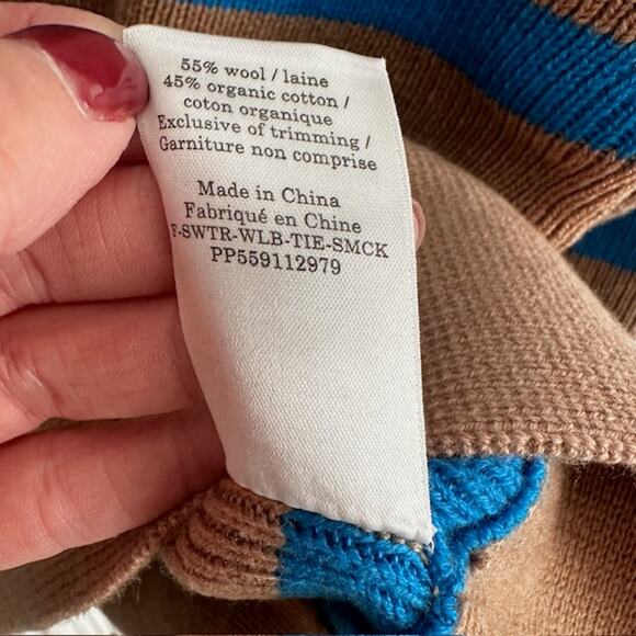 Everlane NWT The Lace-Up Wool/Organic Cotton Pullover Sweater Small - Picture 8 of 9